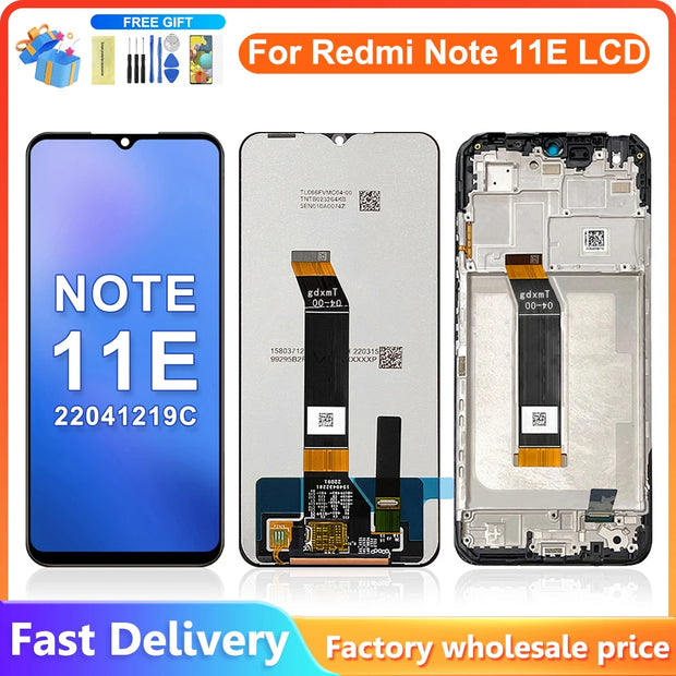 6.58" For Xiaomi Redmi Note 11E LCD Display Touch Screen with frame For Redmi 10 5G Display For Redmi Note 11 E Screen