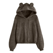 Kawaii Hoodies Women Harajuku Hoodie Sweatshirts Oversize Itself Hoody Bear Ears Warm Plush Hoodie Pink Clothes Sudaderas Худи