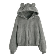 Kawaii Hoodies Women Harajuku Hoodie Sweatshirts Oversize Itself Hoody Bear Ears Warm Plush Hoodie Pink Clothes Sudaderas Худи