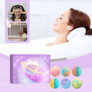 OceAura Bath Bombs Bubble Salt Bath Ball Fragrance Moisturize Nourish Skin Floral Fragrance Lasting Plant Clean Bath Ball 6pcs