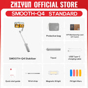 ZHIYUN Official Smooth Q4 Smartphone Gimbal Phone Gimbals 3-Axis Handheld Stabilizer for iPhone 15 pro max/HUAWEI/Samsung/Xiaomi