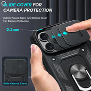 Case For iPhone 15 14 13 12 11 Pro XS Max XR 8 7 Plus Camera Slide Military Grade Armor Protection 360 Degree Rotate Armor Cover
