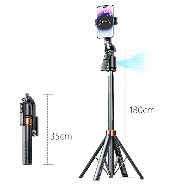 180cm/70.9in Tall 360°Rotation Gimbals Stabilizer Bluetooth Selfie Stick Face Track Phone Holder Tripod for Mobile Camera GoPro