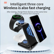 30W Wireless Travel Charger 3 in 1 For Samsung Galaxy S23 S22 Ultra Watch 6/5/4 Active 1 2 Buds 2 Pro/Pro Fast Charging Station