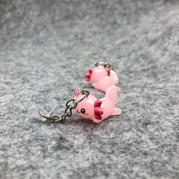 Adorable Practical Resin Pink Axolotl Charm Dust Plugs for Mobile Phone, Tablets, Laptops, USB-C & Lightening Port