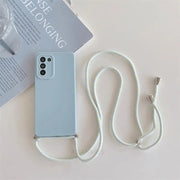Crossbody Lanyard Silicone Case For Samsung Galaxy S22 S21 S20 Fe S23 Plus Ultra 5g S20fe Strap Cord Cover S 22 21 20 23 S21fe