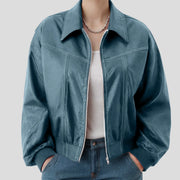 Women'S Faux Leather Motorcycle Jacket Oversized Zip Up Winter Coat Outerwear Fall Fashion Clothes Warm Casual Jackets For Women