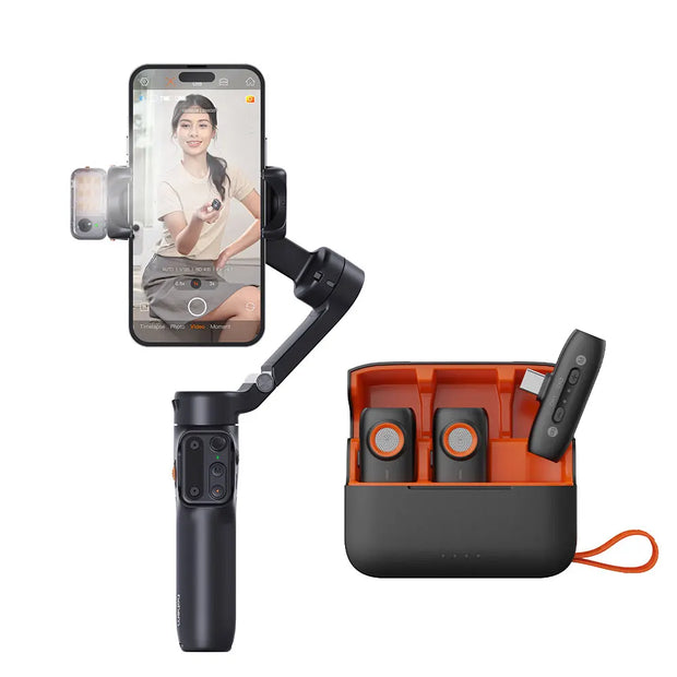 hohem Official V3 Smartphone Stabilizer Ai Face Tracking 3-Axis Phone Gimbal Built-in Selfie Stick Portable iPhone16/Samsung