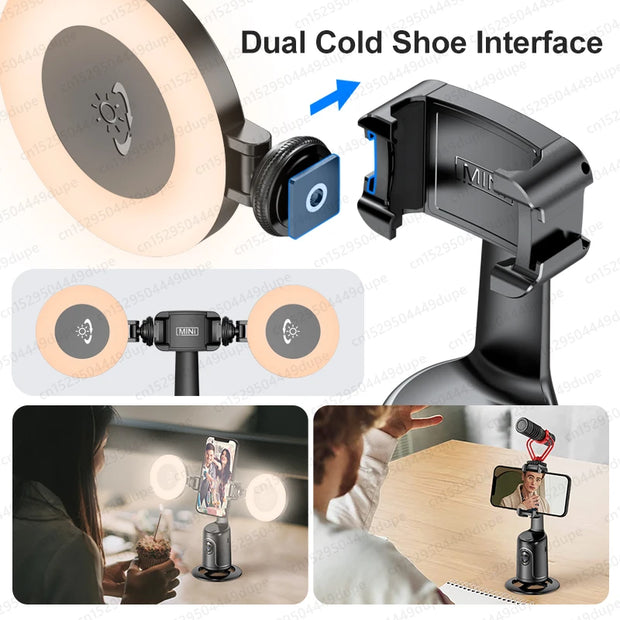 360 Rotation Gimbal Stabilizer for Cellphone AI Following Face Tracking Desktop Gimbal PTZ For Tiktok Smartphone Live P01 Pro