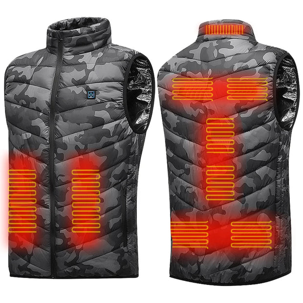 New 9 Heated Vest Jacket Fashion Men Women Coat Clothes Intelligent Electric Heating Thermal Warm Clothes Winter Heated Hunt