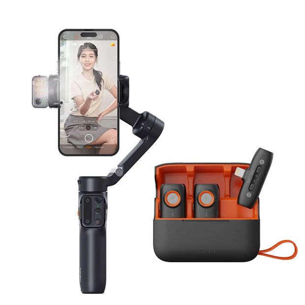 hohem Official V3 Smartphone Stabilizer Ai Face Tracking 3-Axis Phone Gimbal Built-in Selfie Stick Portable iPhone16/Samsung