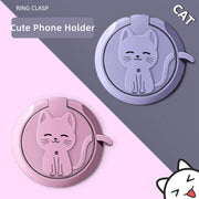 Cute Cat Mobile Phone Holder Ring Buckle Personality Creative Finger Festive  Woman Metal Paste Cute Cartoon Phone Accessories