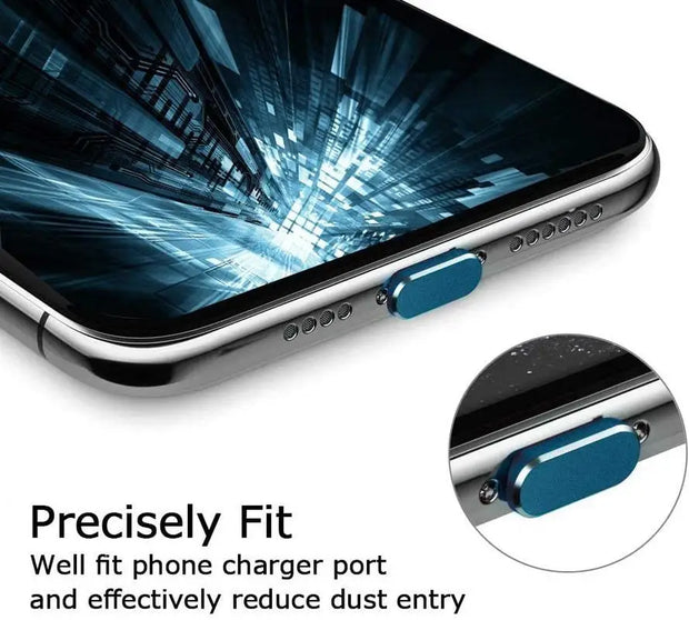 4pcs Metal Anti Dust Plugs Charger Dock Plug for Apple IPhone 14 13 12 11 Pro Max IPad AirPods Apple Series IOS Port Cap Covers