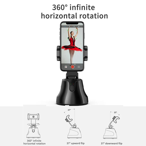 360 Degrees Face Object Smart Following Shooting Video Photo Bluetooth Gimbal Selfie Stick with Tripod for iPhone/Xiaomi Phone