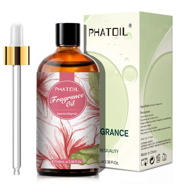 PHATOIL 100ml Magnolia Fragrance Essential Oil White Musk Fresh Linen Honeysuckle Peach for Aroma Candle Soap Lip Balm Making