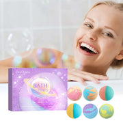 OceAura Bath Bombs Bubble Salt Bath Ball Fragrance Moisturize Nourish Skin Floral Fragrance Lasting Plant Clean Bath Ball 6pcs