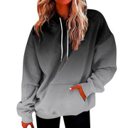 Oversized Hoodies Women Gradient Color Loose Fit Sports Sweatshirt Female Warm Plush Drawstring Hooded Pullovers Winter Clothes