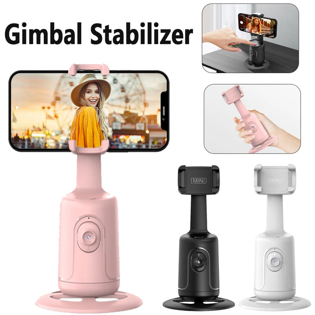 360 Rotation Follow-up Gimbal Stabilizer Camera Phone Holder Tripod  Desktop Tracking Gimbal Stand For Tiktok Live Photography