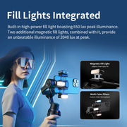 ZHIYUN Official SMOOTH 5S AI Smartphone Gimbal 3-Axis Gimbals Fill Light Phone Stabilizer for iPhone 15 Pro Max Android