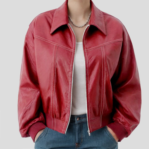 Women'S Faux Leather Motorcycle Jacket Oversized Zip Up Winter Coat Outerwear Fall Fashion Clothes Warm Casual Jackets For Women