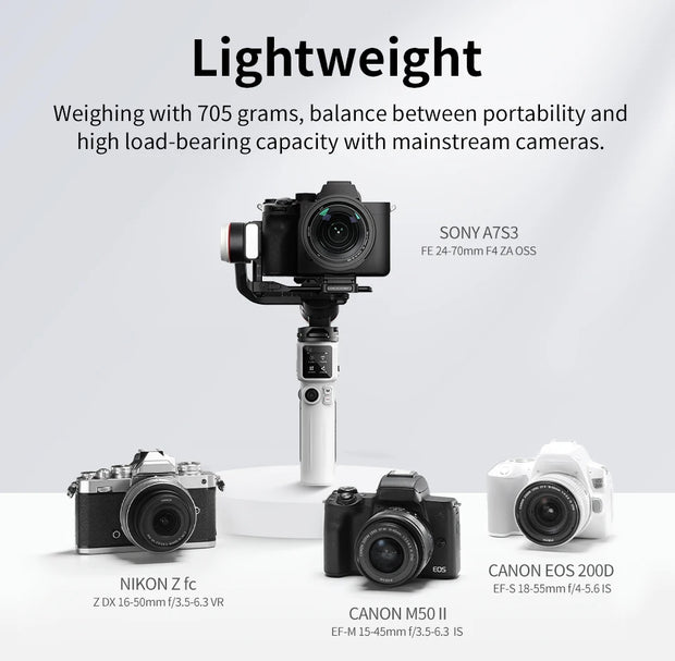 ZHIYUN Official CRANE M3S Handheld Camera Stabilizer Gimbal Bluetooth Shutter Gimbals for Mirrorless Cameras for Sony Canon Niko