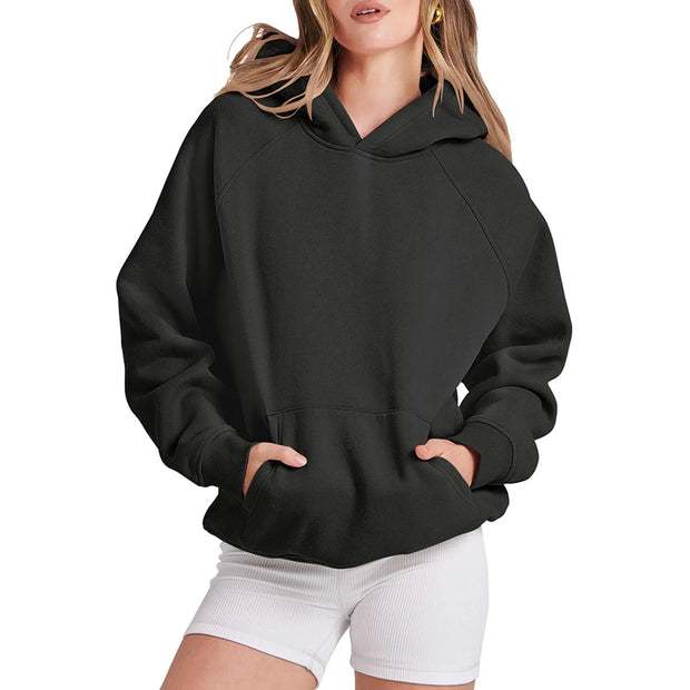 Oversize Lazy Style Women Hoodies Sweatshirts 2024 Warm Long Sleeve Drop Shoulder Pullover Sweater y2k Streetwear Clothes Autumn