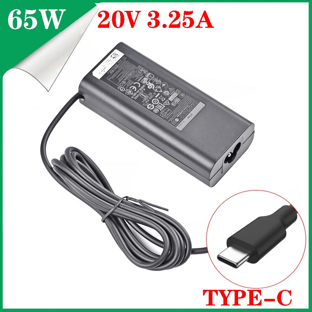 65W USB-C Type-C 20V 3.25A AC Power Adapter Laptop Charger For DELL XPS12 XPS13 9350 9250 9360 7370 HA65NM170 LA65NM170