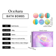 OceAura Bath Bombs Bubble Salt Bath Ball Fragrance Moisturize Nourish Skin Floral Fragrance Lasting Plant Clean Bath Ball 6pcs