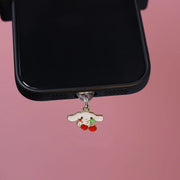 Cute little dog cartoon animal fruit mobile phone pendant, phone dust plug suitable for iPhone Samsung Type-C interface decorati