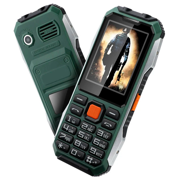 Happyhere A6 Shockproof Cell phones SOS MP3 video player camera recorder alarm cheap GSM featured mobile phones Russian Keyboard
