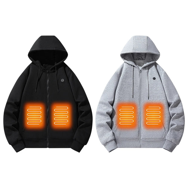 Men/Women 5 Heating Zones Electric Heated Hoodies USB Winter Warm Heating Long Sleeve Streetwear Thermal Underwear Clothes