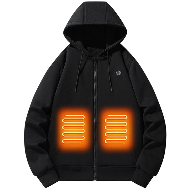 Men/Women 5 Heating Zones Electric Heated Hoodies USB Winter Warm Heating Long Sleeve Streetwear Thermal Underwear Clothes