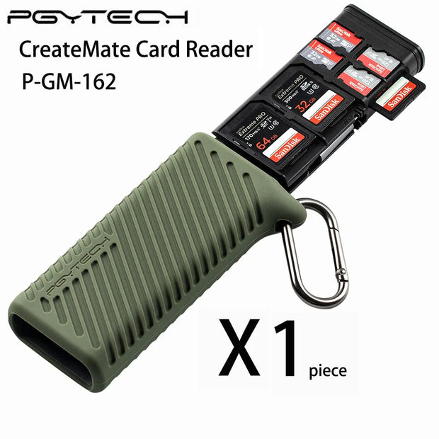 PGYTECH CreateMate High-Speed Memory Card Reader USB 3.1 Type-C Adapter SD/TF Dual-Slot Data Transfer Memory Card Reader Tool