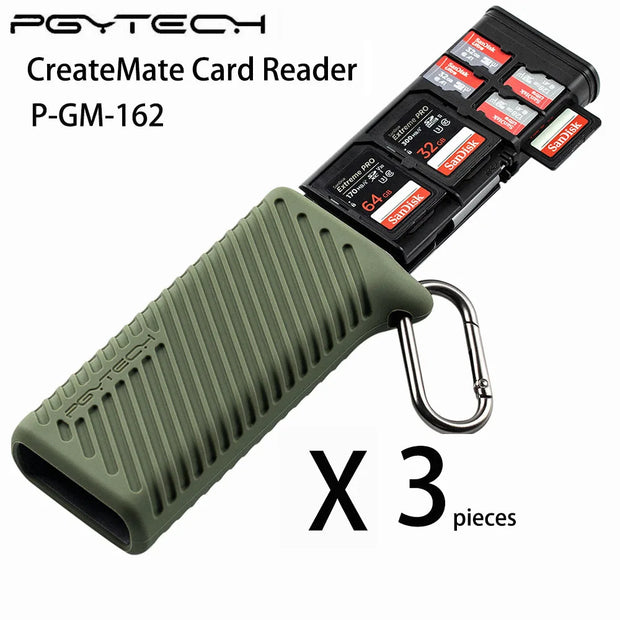 PGYTECH CreateMate High-Speed Memory Card Reader USB 3.1 Type-C Adapter SD/TF Dual-Slot Data Transfer Memory Card Reader Tool