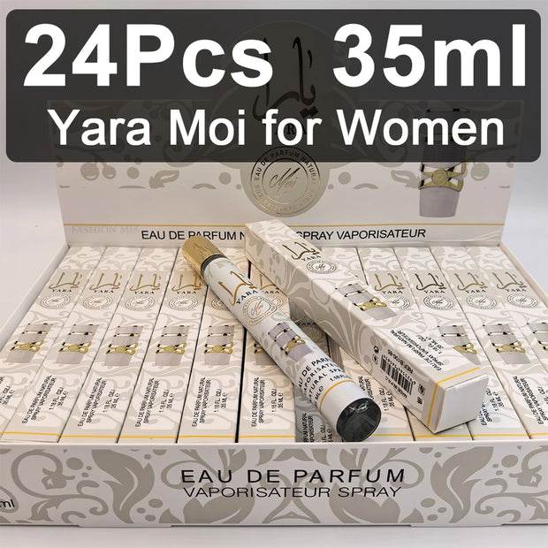 24pcs 35ml Original Yara Moi Perfume Tube Eau De Toilette Lasting Easy Carry Contains Pheromones Both Men's Women's Party Gift