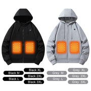 Men/Women 5 Heating Zones Electric Heated Hoodies USB Winter Warm Heating Long Sleeve Streetwear Thermal Underwear Clothes