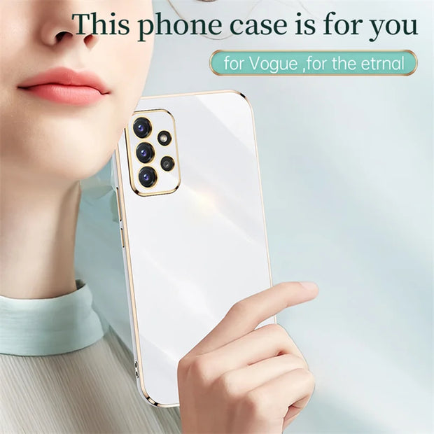 Case For Samsung Galaxy A05S A14 A15 A05 A04 A52s A04S A24 A25 A34 A54 A52 A13 A32 A23 Luxury Plating Soft Silicone Phone Cover