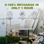 Portable Powerstation 299Wh 600W LiFePO4 Battery Solarpanel Optional for Home Backup Outdoors Camping RV