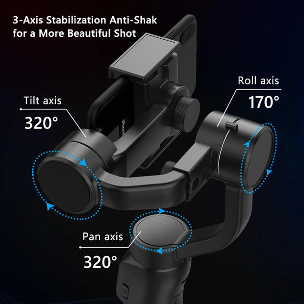 F8 Handheld 3-Axis Gimbal Phone Holder - Anti Shake Video Record Stabilizer - Gimbills