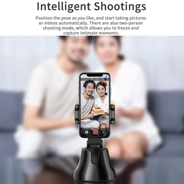 360 Degrees Face Object Smart Following Shooting Video Photo Bluetooth Gimbal Selfie Stick with Tripod for iPhone/Xiaomi Phone