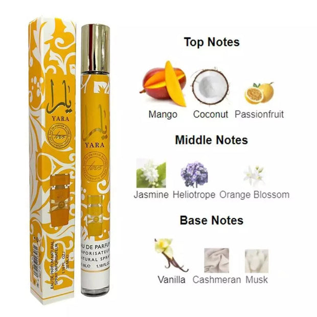 35ml Original Yara Perfume Moi Tous Asad Test Tube Eau De Toilette Lasting Easy Carry Contains Pheromones for Both Men Women