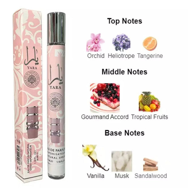 35ml Original Yara Perfume Moi Tous Asad Test Tube Eau De Toilette Lasting Easy Carry Contains Pheromones for Both Men Women