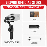 ZHIYUN Official SMOOTH 5S AI Smartphone Gimbal 3-Axis Gimbals Fill Light Phone Stabilizer for iPhone 15 Pro Max Android