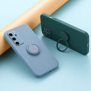360 Finger Ring Square Silicone Case For Huawei P50 P40 P30 P20 Lite Pro Coque Phone bracket Cover