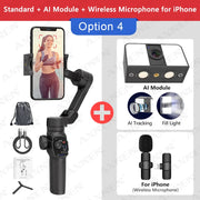 Newest AXNEN HQ4 3-Axis Handheld Gimbal, Optional AI Smart Tracking, Smartphone Stabilizer for iPhone 14 Pro Xiaomi Huawei Vlog