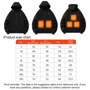 Men/Women 5 Heating Zones Electric Heated Hoodies USB Winter Warm Heating Long Sleeve Streetwear Thermal Underwear Clothes