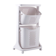 Multi-functional Organizing Shelving Bathroom Sorting Dirty Laundry Basket Plastic Large Mobile Storage Basket