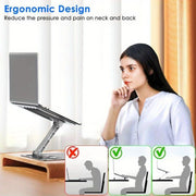 Laptop Stand Riser Stepless Angle Adjustable Ergonomic Notebook Holder Heat Dissipation Notebook Elevator for Laptop Tablet Drawing Board up to 15.6inch