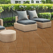 Wood Plastic Composite Deck Tiles Set of 20pcs, Composite Decking Resist Rust, Water, Weather, Indoor&Outdoor, Easy to DIY & Maintain, Ideal for Patios, Balconies, Rooftops, Decks, 12x12in