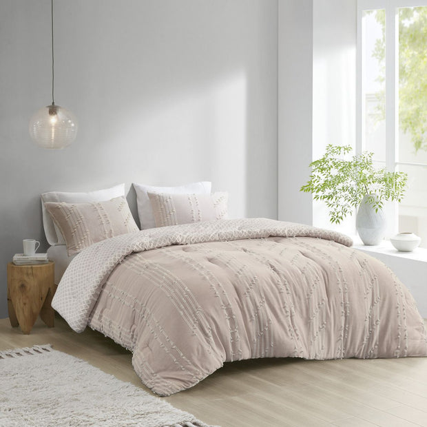 3 Piece Cotton Jacquard Comforter Set